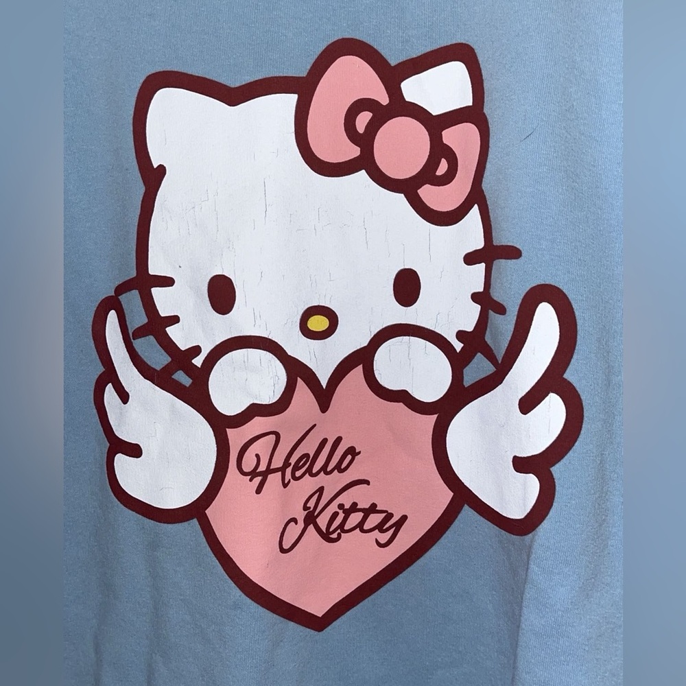 💖🎀🩵🪽 Dolls Kill Sanrio Hello Kitty Angel Wings Blue Sweater